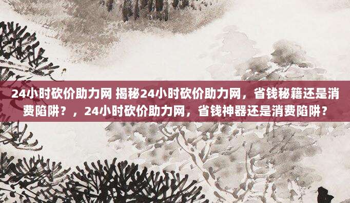 24小时砍价助力网 揭秘24小时砍价助力网,省钱秘籍还是消费陷阱?,24小时砍价助力网,省钱神器还是消费陷阱?