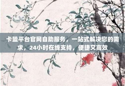 卡盟平台官网自助服务，一站式解决您的需求，24小时在线支持，便捷又高效