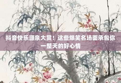 抖音快乐源泉大赏!这些爆笑名场面承包你一整天的好心情