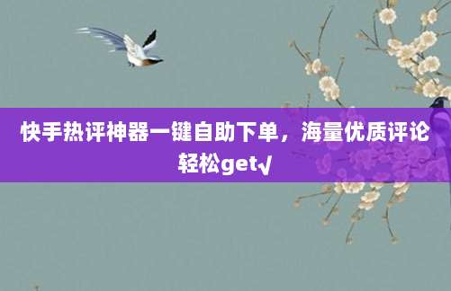 快手热评神器一键自助下单,海量优质评论轻松get√