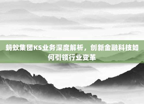 蚂蚁集团KS业务深度解析,创新金融科技如何引领行业变革