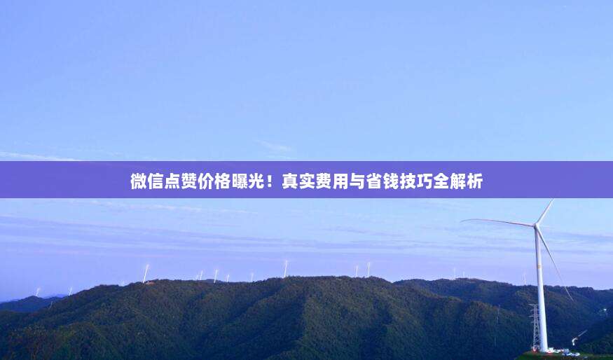 微信点赞价格曝光!真实费用与省钱技巧全解析
