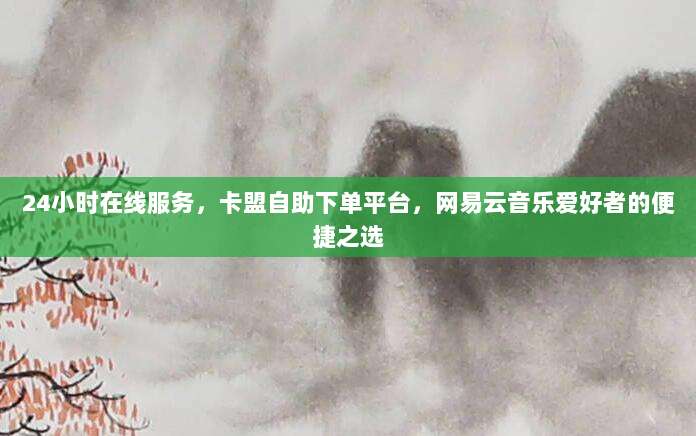 24小时在线服务，卡盟自助下单平台，网易云音乐爱好者的便捷之选