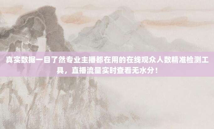 真实数据一目了然专业主播都在用的在线观众人数精准检测工具,直播流量实时查看无水分!