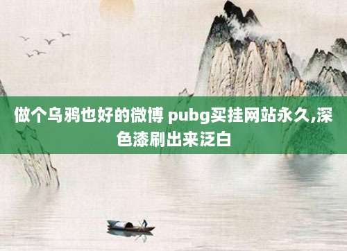 做个乌鸦也好的微博 pubg买挂网站永久,深色漆刷出来泛白